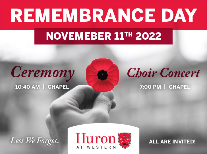 Remembrance Day event poster, details below