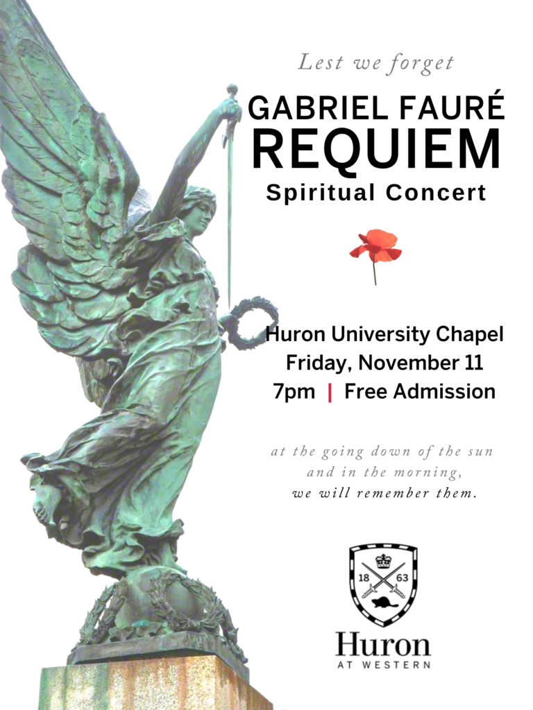 Spiritual Choral Concert of Fauré Requiem poster, details below